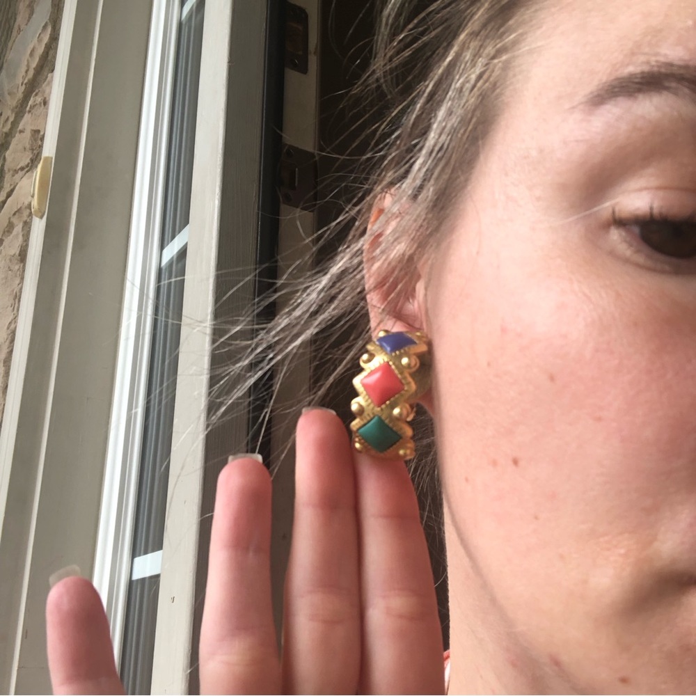 Gold tone clip on earrings